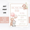 baby girl safari baby shower sign set editable template